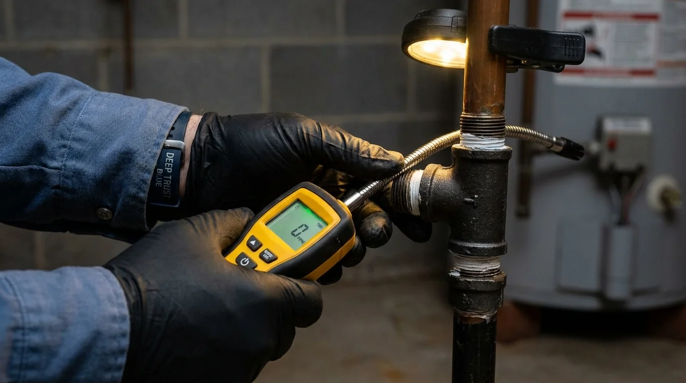Gas leak detection with electronic sniffer by Johns Plumbing LLC in Pierre Part