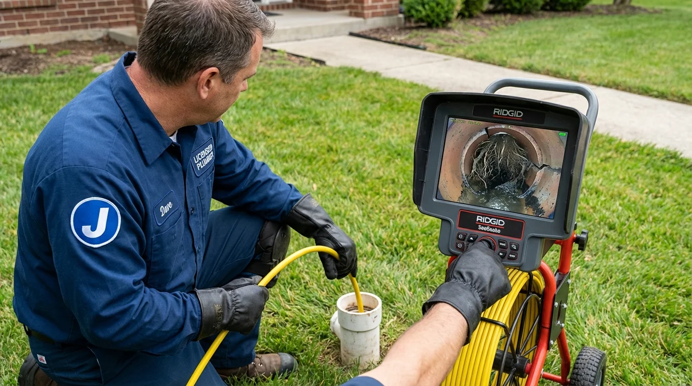 Sewer camera inspection being performed by Johns Plumbing LLC in Pierre Part