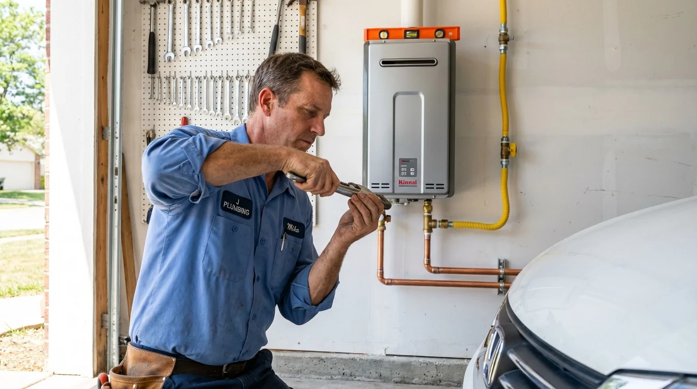 Tankless water heater installation by a Johns Plumbing LLC plumber in Pierre Part